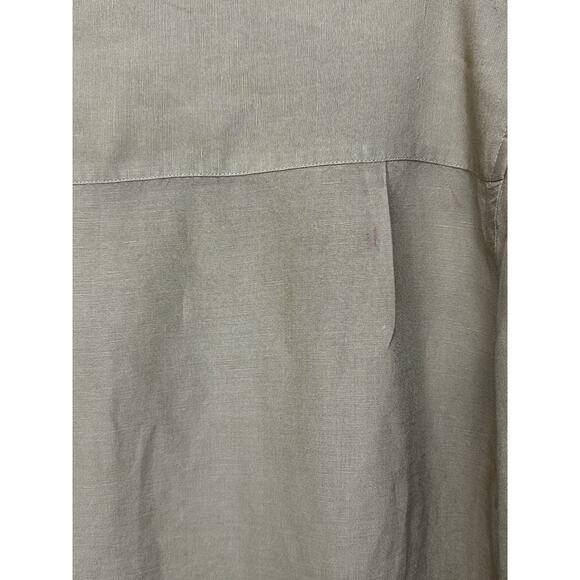 The Havanera Co 2XL Hawaiin Style Linen Blend Men's Shirt Tan Brown Tropical - Picture 6 of 8